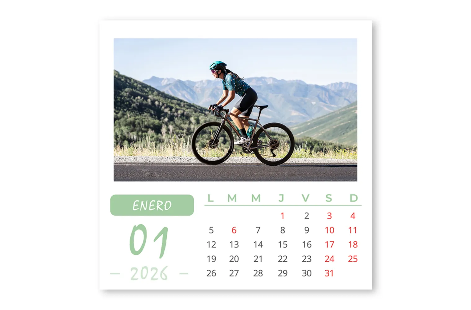 Calendario Sobremesa Verde