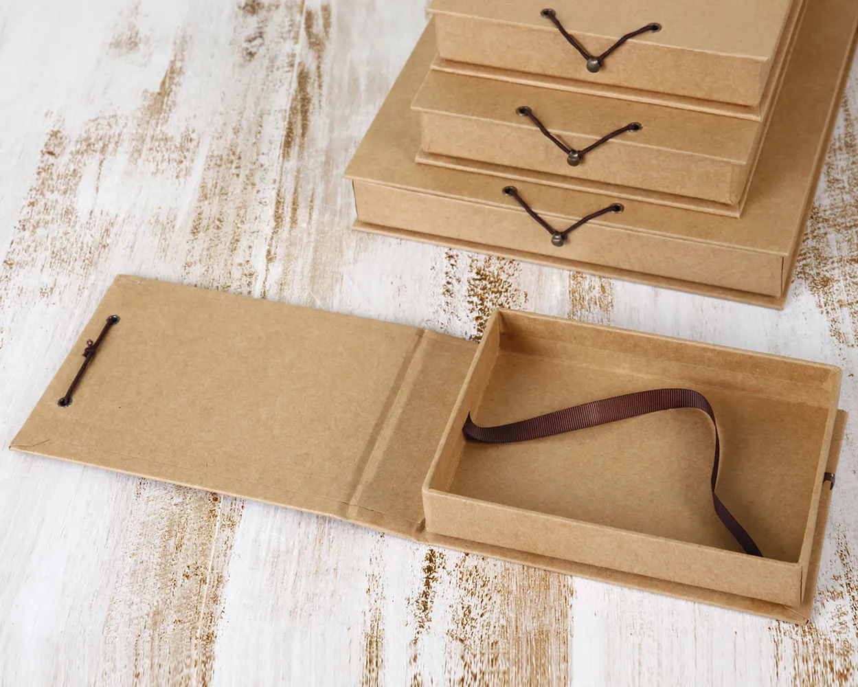 Caja kraft para fotos, sin apartado