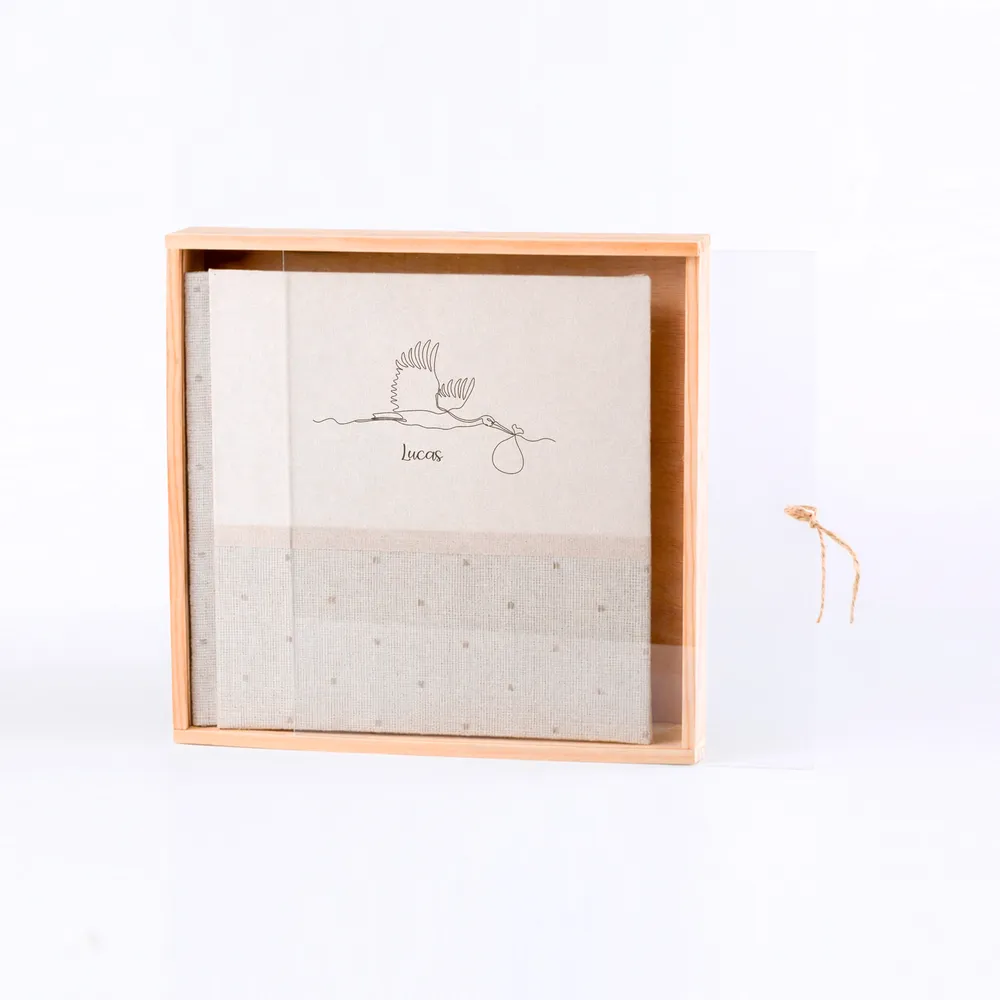 Pack Caja madera tapa metacrilato